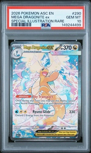 2026 POKEMON ASCENDED HEROES SPECIAL ILLUSTRATION RARE MEGA DRAGONITE EX PSA 10