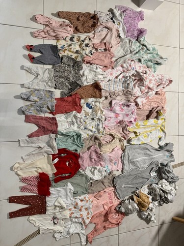 Newborn Clothes Baby Girl Clothing Lot 56 Pieces Excellent Condition - Picture 2 of 7