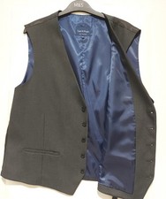 Taylor & Wright Men's Grey/Blue Waist Coat 48" Chest Size 1XL Nearly New