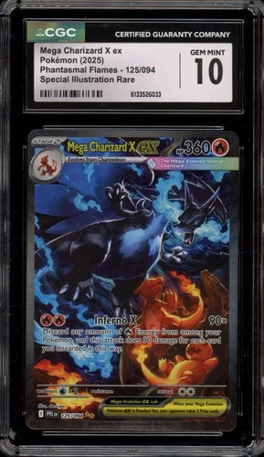 Pokemon Mega Charizard X ex Phantasmal Flames SIR #125 CGC 10 Gem Mint