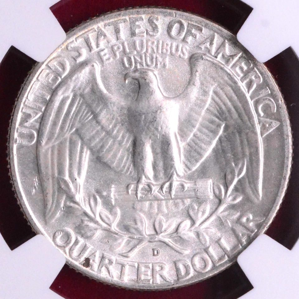 NGC MS-66 RAINBOW TONING! 1964-D WASHINGTON QUARTER - Image 3 of 3