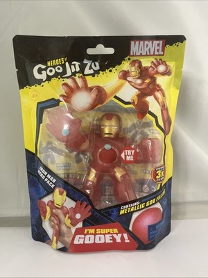 NEW Marvel Heroes of Goo Jit Zu Iron Man Super Gooey Hero Pack