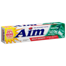 3 Pack Aim Whitening W/ Baking Soda Fluoride Gel Toothpaste Fresh Mint 5.5 oz 0.91 per gallon