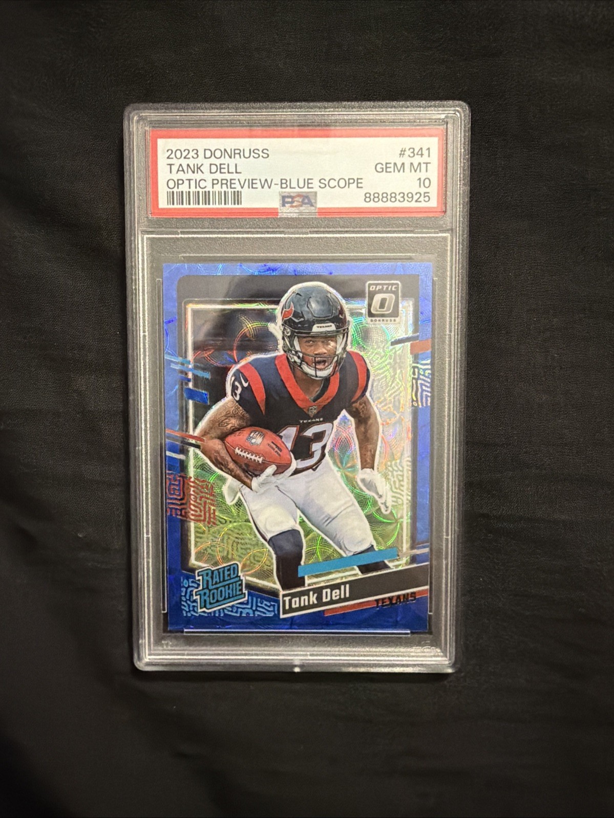 2023 Panini Donruss Rated Rookie Tank Dell Optic Preview Blue Scope  PSA 10