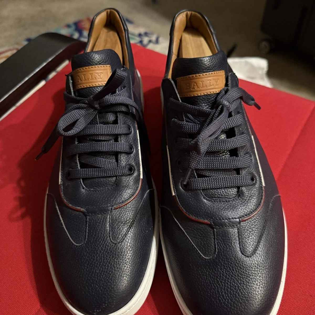 Bally Herald Men’s 200 Black Leather Slip On White Stripe Dress Sneakers 10 D Bally “Herald” leather Very good condition Slightly... | Depop main image 3