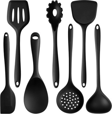 Silicone Cooking Utensils Set, 7pcs Cooking Utensils with Spatula&Spoon, Kitchen