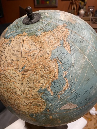 ANTIQUE NEW PEERLESS 12 INCH TERRESTRIAL GLOBE BY ATLAS SCHOOL SUPPLY CO. - Picture 5 of 24