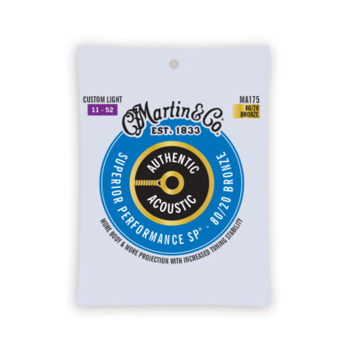 MARTIN GUITARS MA175  Authentic Acoustic SP  Guitar Strings 11-52, CustomLight,