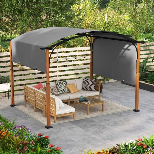 10' x 12' Outdoor Poolside Retractable Pergola w/ Retractable Canopy Metal Frame - Picture 3 of 10