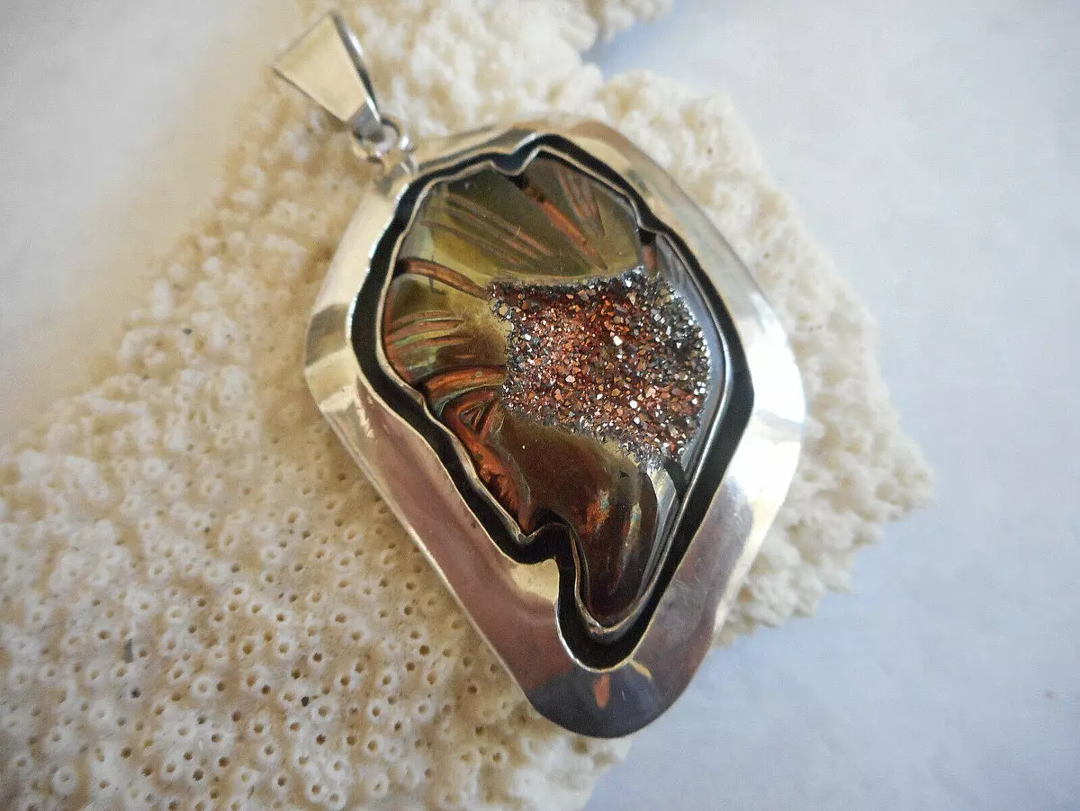 Large druzy shop pendant