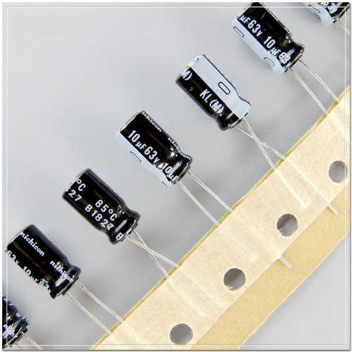 nichicon KL series 10uF/63V low leakage audio electrolytic capacitor 6.3X11mm - Picture 2 of 2