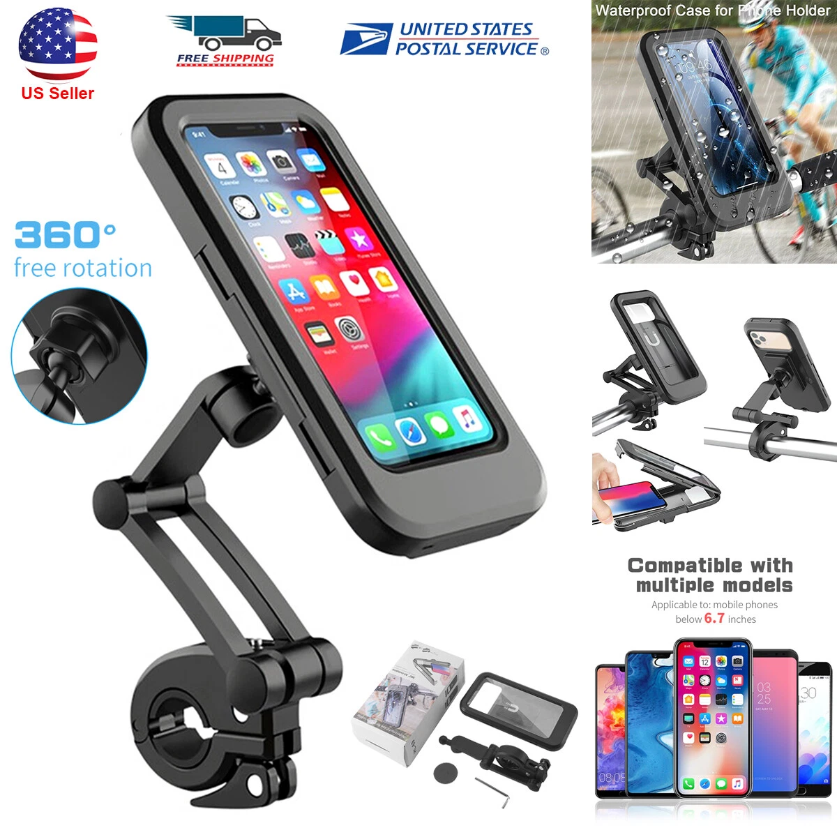 Holder Cell Phone Motorcycle Bike Waterproof Handlebar Touch Screen Case  Mount