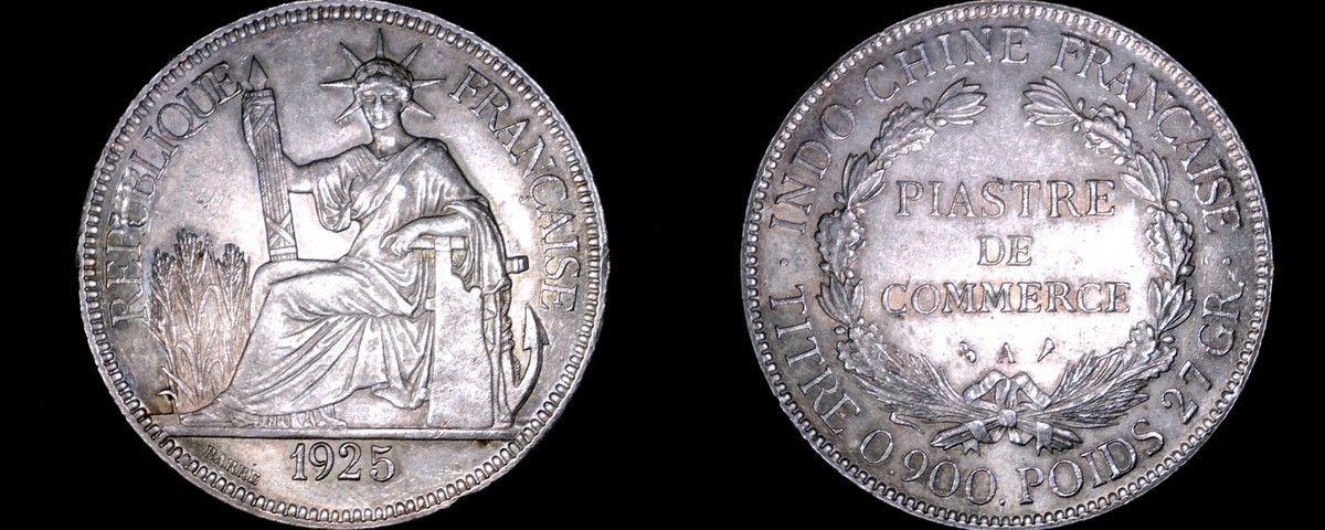 INDO CHINE FRANCAISE 1セント 1925年 1925-A French Indo-China 1 Piastre World Silver Coin - Vietnam | eBay