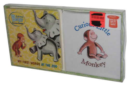 Curious George Baby My First Words At The Zoo (2010) Book & T-Shirt Gift Set - Afbeelding 1 van 2
