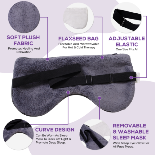 Heated Dry Eyes Mask - Sleep Mask, Microwavable Moist Heat Dry Eye Therapy Mask - Picture 5 of 9