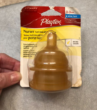 New in Package 2 Vintage Playtex Slow flow Round top drop baby bottle nipples
