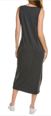 Eileen Fisher System Viscose Jersey Scoop NK Midi Tank Dress P Petite Black $198
