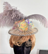 Kentucky Derby Style Fascinator Headband - Silver/Gray