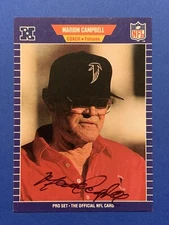 MARION CAMPBELL (Dec) Signed 1989 Pro Set #16 Falcons Georgia Autograph Auto