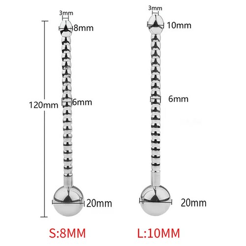 Stainless Steel Penis Urethral Sounding Dilator Sounds Stretcher Plug Beads Male - Picture 9 of 13