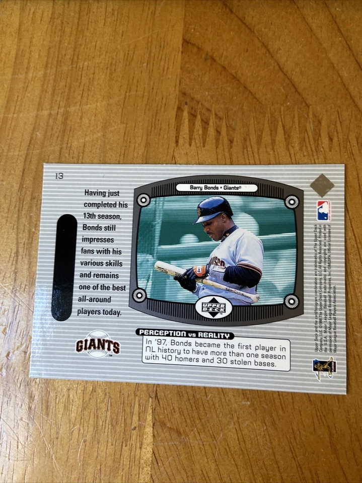 1999 Upper Deck Imaculate Percection Barry Bonds #I3 - Image 2 of 4