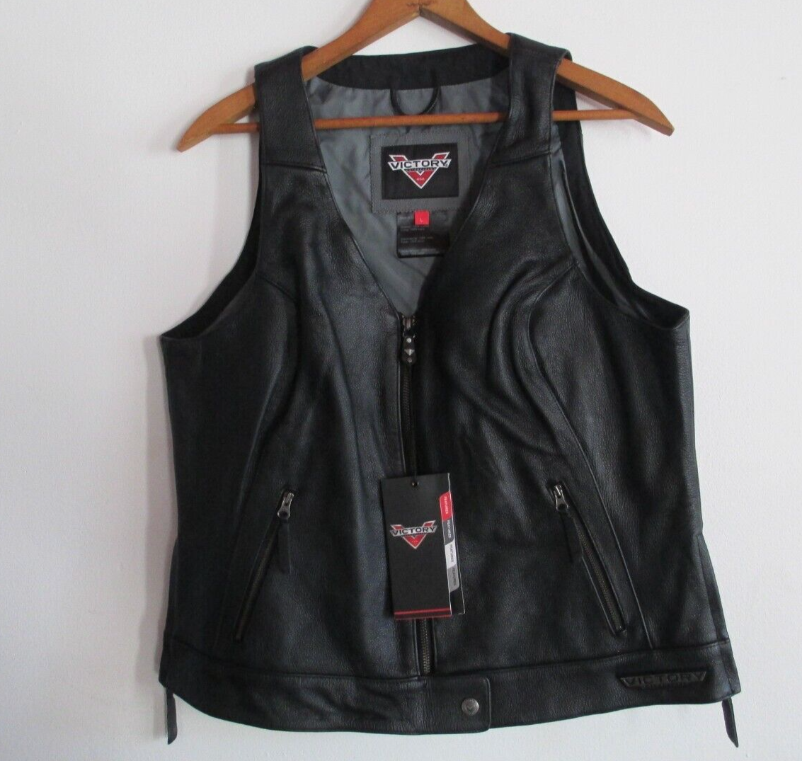 Victory Motorcycle New OEM Women's Leather Borderland Vest, Large, New With  Tags