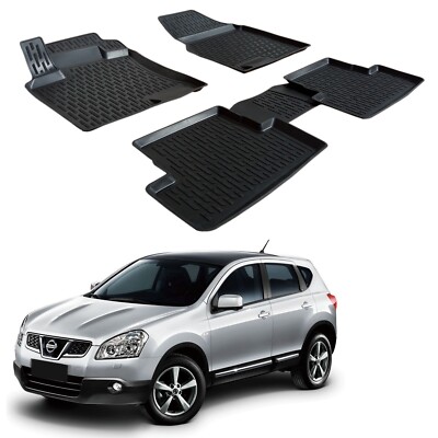 Tappetini Gomma Su Misura Per Nissan Qashqai I J10 (2007-2013) – Set Conducente E Passeggero, Alto Bordo