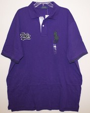 Polo Ralph Lauren Big Tall Mens Purple Polo Big Pony Rugby Shirt NWT Size LT