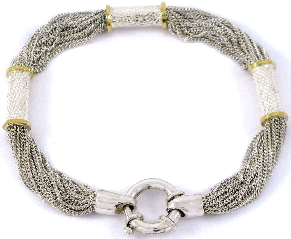 Solid Sterling Silver 925 Multi Chain Station 7.2… - image 8