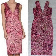 JUST CAVALLI V-neck Sleeveless Pink Animal Sc...