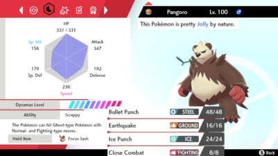 Pokemon Sword and Shield 6iv Shiny Pangoro - FAST DELIVERY!