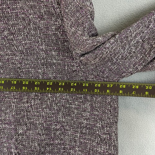 Alfred Dunner Jacket Womens Size 24 Purple Tweed Blazer Chain Detail Pockets - Picture 7 of 13