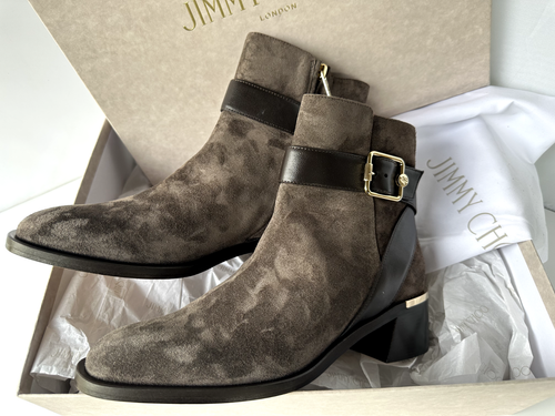 New Jimmy Choo Women's Boots Clarice Size 38 Brown Suede - Picture 5 of 19