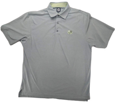 Footjoy Polo Shirt Mens XL Gray SS Golf   Stoneridge GC Contrast Trim FJ Logo
