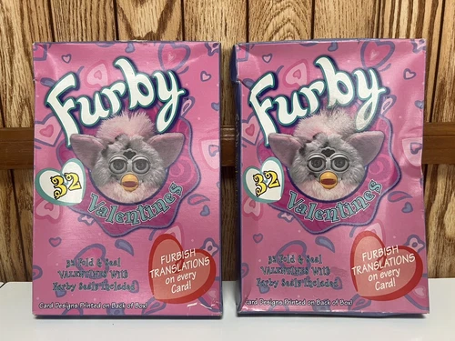 Furby Valentines Card Lot Of Two Boxes Tiger Electronics 1999 Vintage New In Box
