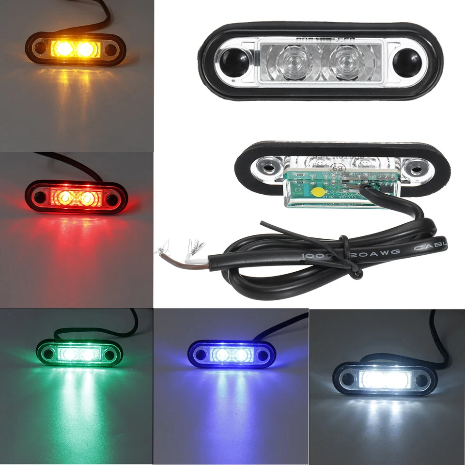 10X Luci Ingombro Ad Incasso 2 Led 12/24V Per Camion Auto Camper Rosso/Blu/Verde - Bild 3 von 4