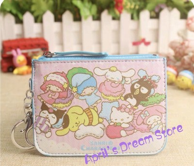 Sanrio Characters Sleeping ID Cardholder Coin Purse Keychain Wallet