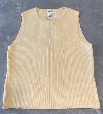Vintage 90 s Oliver Perry Sleeveless Sweater Women s Sz L Beige 