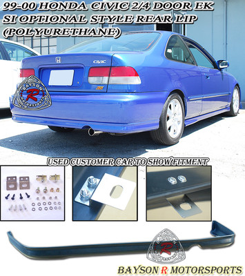 Fits 99-00 Honda Civic 2/4dr Coupe/Sedan Si Optional TR-Style Rear Lip (PU)