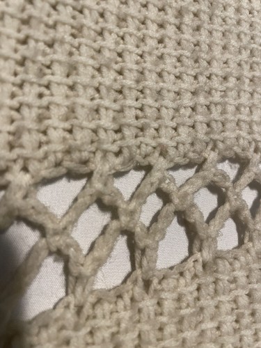 Vintage Granny Core Knitted Hand Made Flowers Roses Throw 67x56 W/out Fringe. - Picture 18 of 22