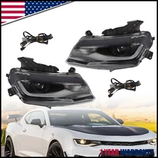 For 2016-2018 Chevy Camaro Halogen Projector Headlights w/DRL LED Switchback