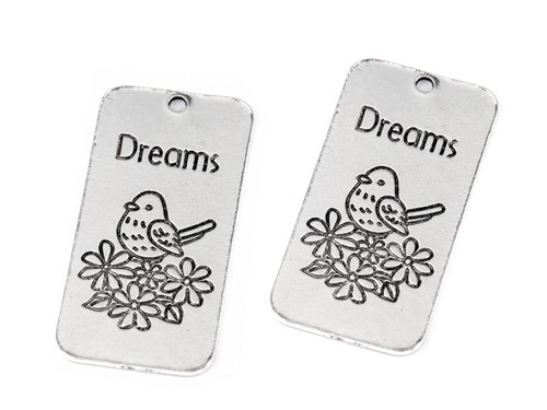 Anhänger Schild Vogel Good Luck Dreams Modeschmuck Muster Einzigartiges Metall - Picture 3 of 5
