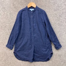 Uniqlo Ines De La Fressange Girls Dress Size 7-8 Years Blue Linen Button Front