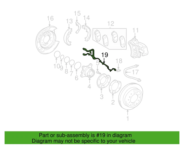 GENUÍNO TOYOTA 03-09 4RUNNER GX470 ABS TRASEIRO SENSOR DE CONTROLE DE DERRAPAGEM FIO 89516-60090 - Imagem 2 de 2