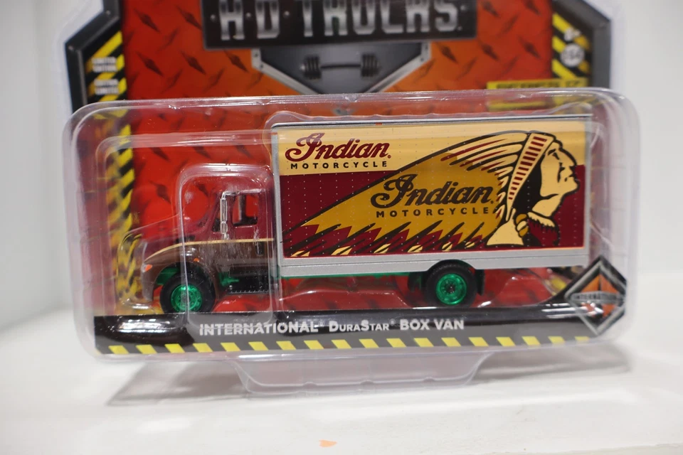 Greenlight Diecast Model International Durastar Box Van Indian Motorcycle CHASE - Image 2 of 3