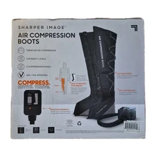 SHARPER IMAGE AIR COMPRESSION BOOTS SMALL/MEDIUM SIZE Inseam 25-31"- black 