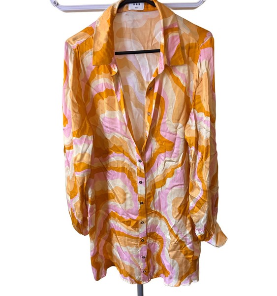 Suboo Wavy Shirt Dress Size M Good Condition #50912