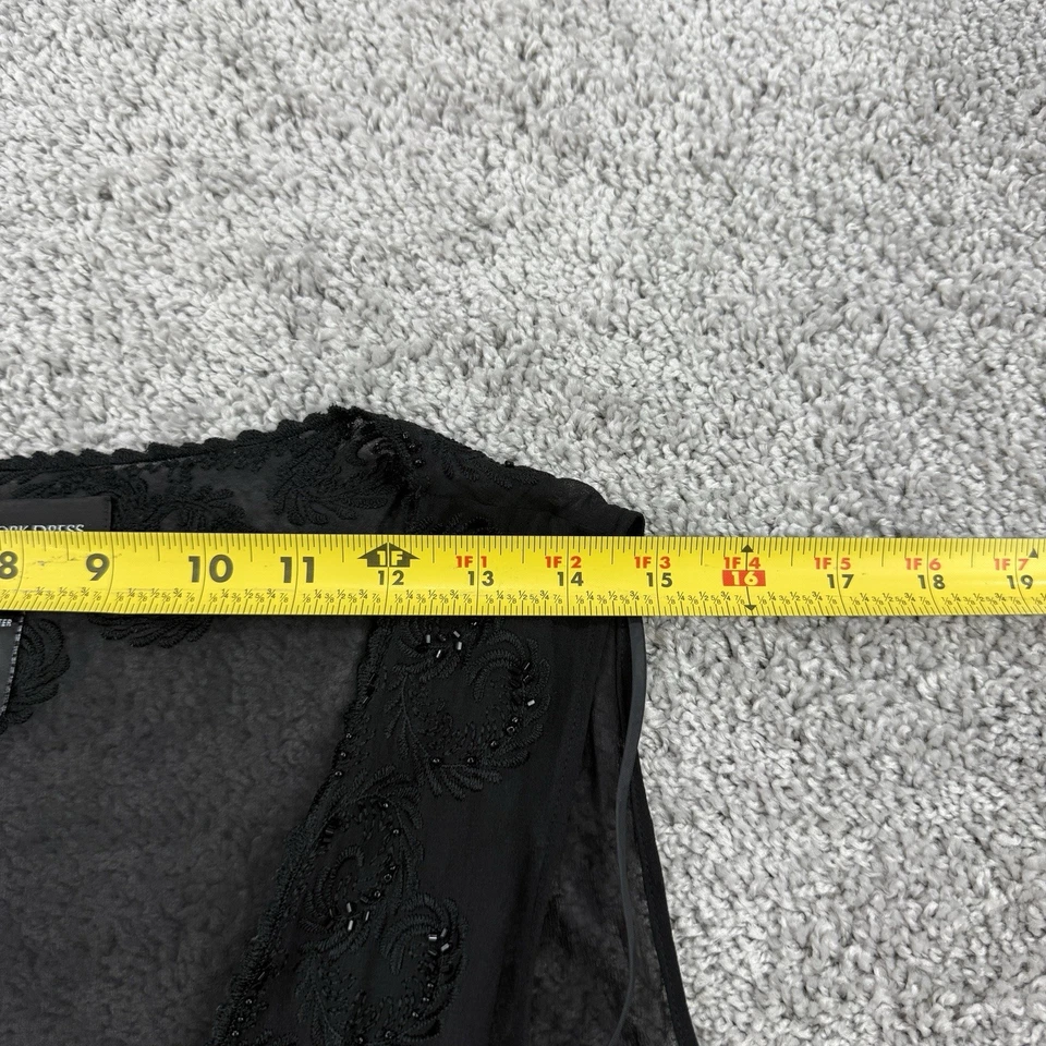 VTG Y2K Jones NY Dress Womens 12 Black Babydoll Whimsigoth Fairy Grunge Beads - Image 3 of 4