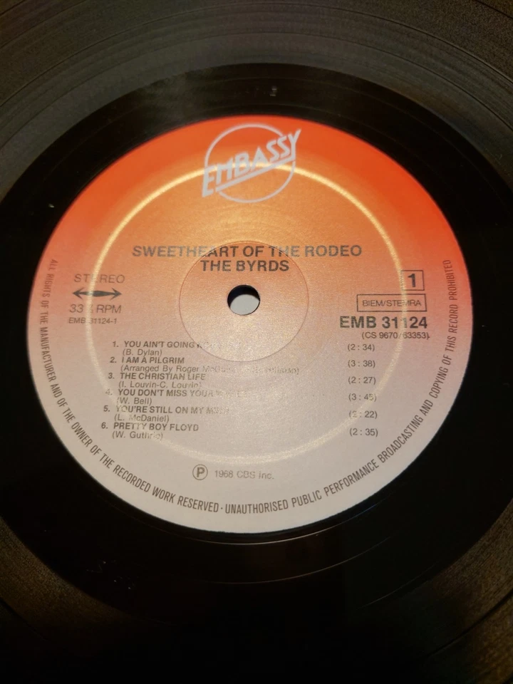 UNUSED The Byrds Sweetheart Of The Rodeo EMB 31124 LP 1975 SLEEVE =M- VINYL =M - Bild 3 von 4