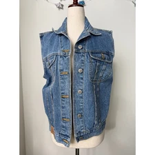 Vintage PS Gitano Denim Vest Womens Small Light Wash Sleeveless Jean Vest